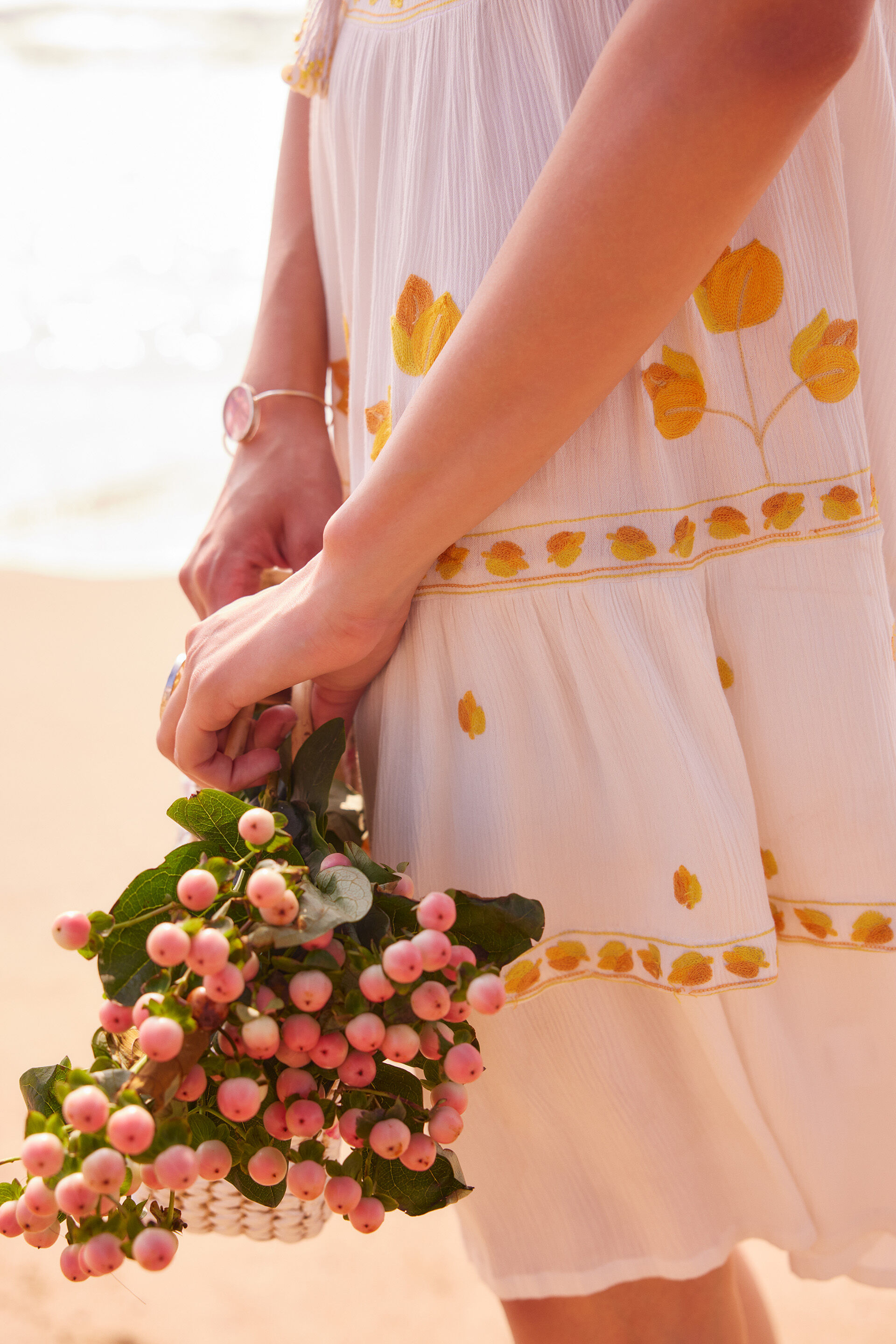 Peela Floral Dress, White, image 5